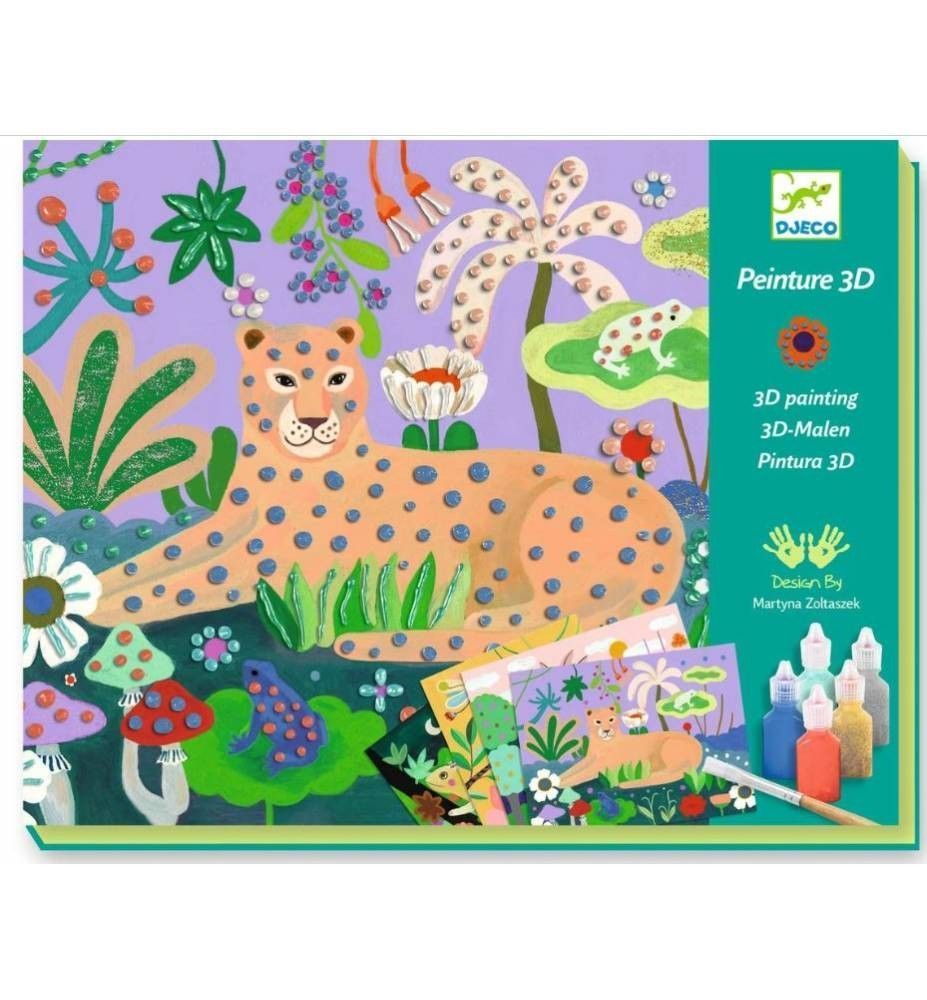 Primera imagen del Taller de pintura en 3D Bosque Tropical de Djeco