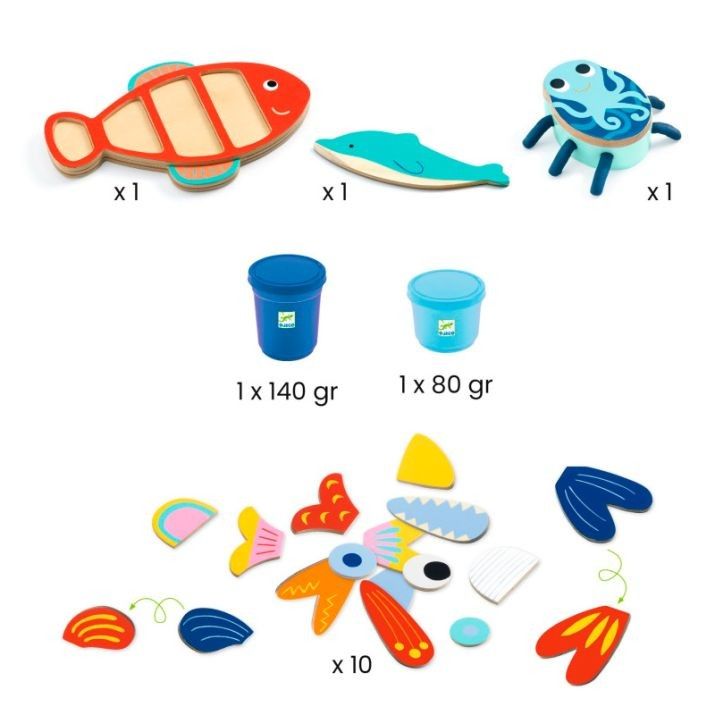 Cuarta imagen de la Pasta para moldear Plastiocéano. Plastilina de Djeco