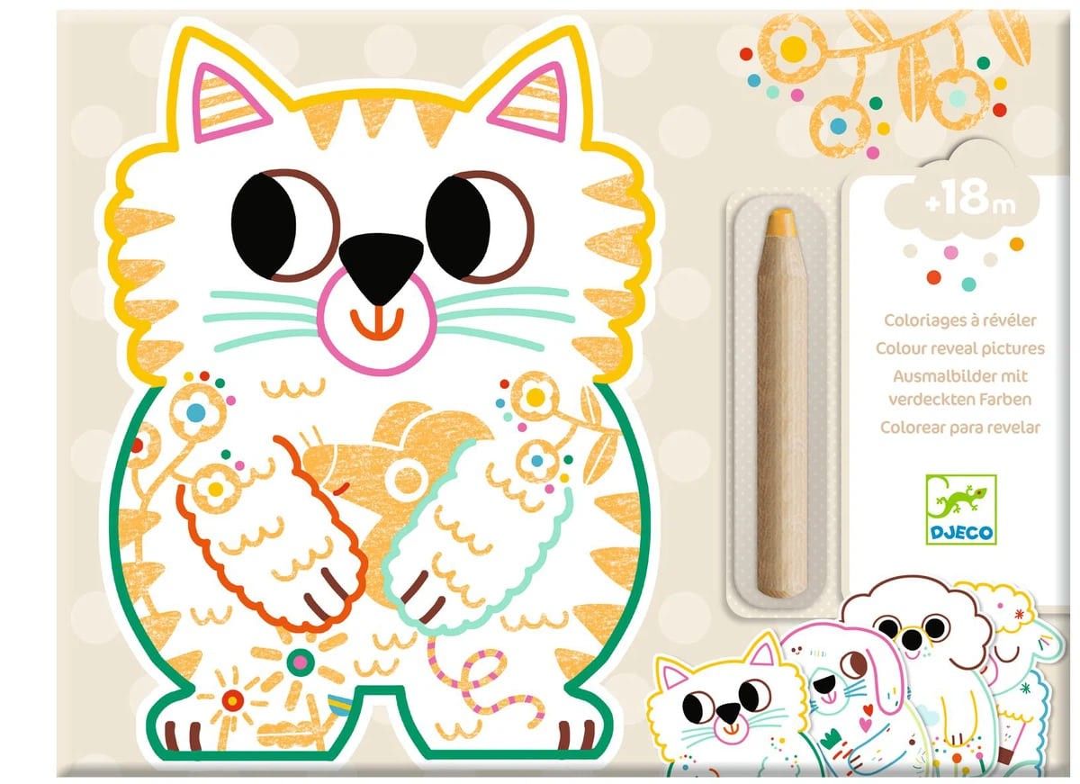 Primera imagen de Colorear para Revelar. Animales Domésticos de Djeco