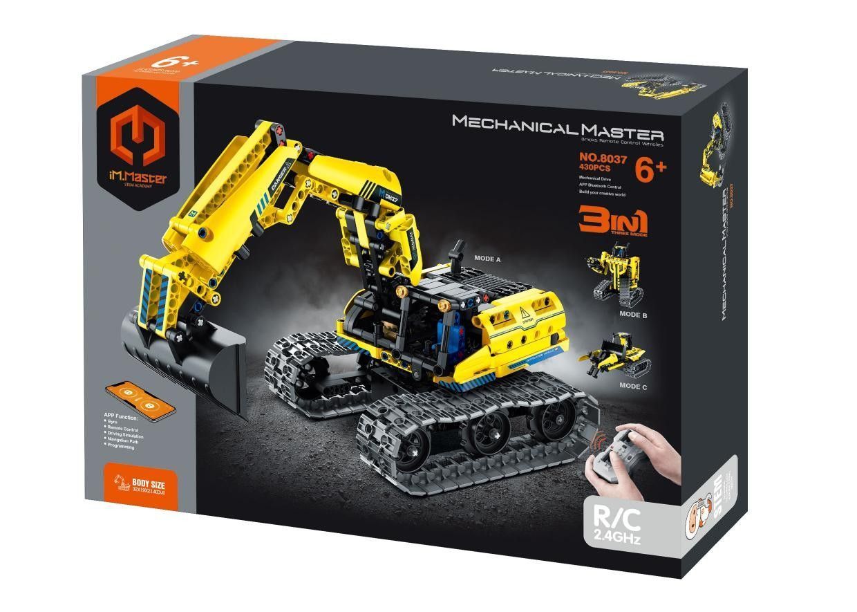 Primera imagen de la Excavadora y Robot radio control 3 en 1 430 pzas. de iMMaster