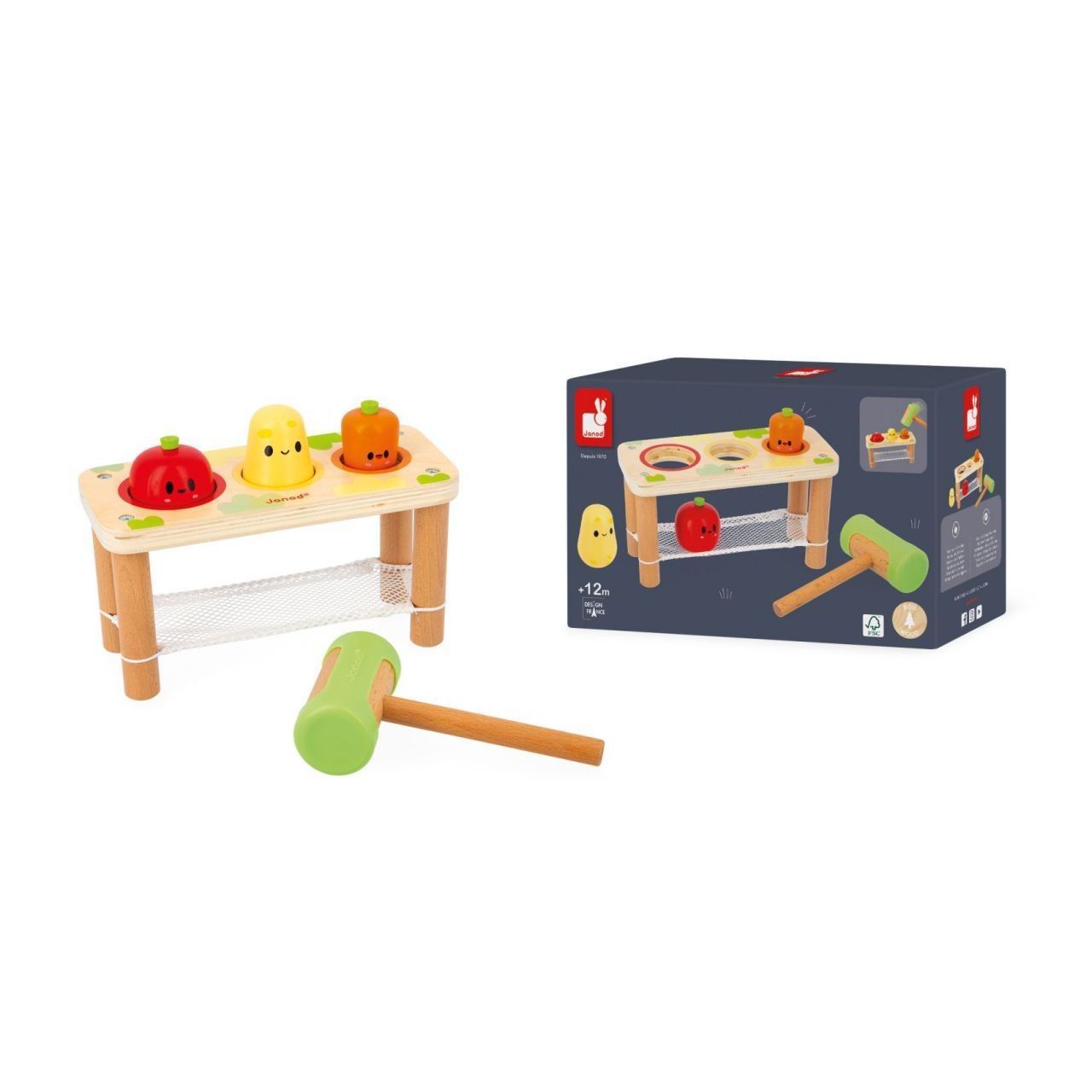 Primera imagen del Juego de Golpear Verduras de Janod
