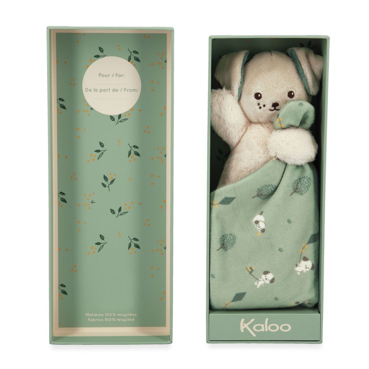 Primera imagen del Doudou Perrito Verde 17 cm. de Kaloo