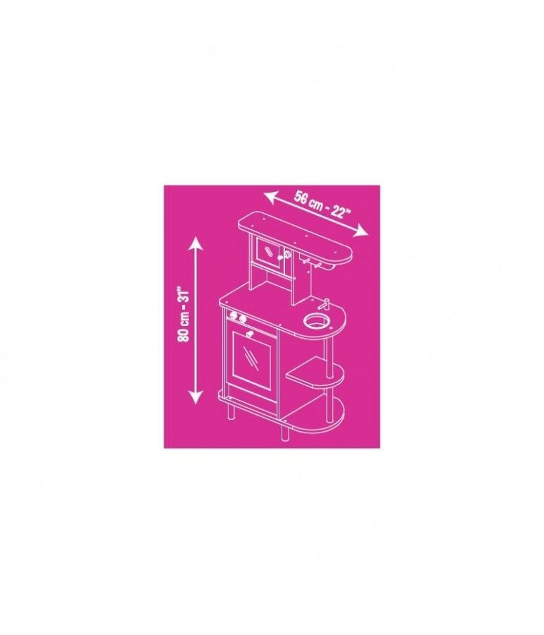Tercera imagen de la Cocina Rosa de madera con accesorios de Vilac