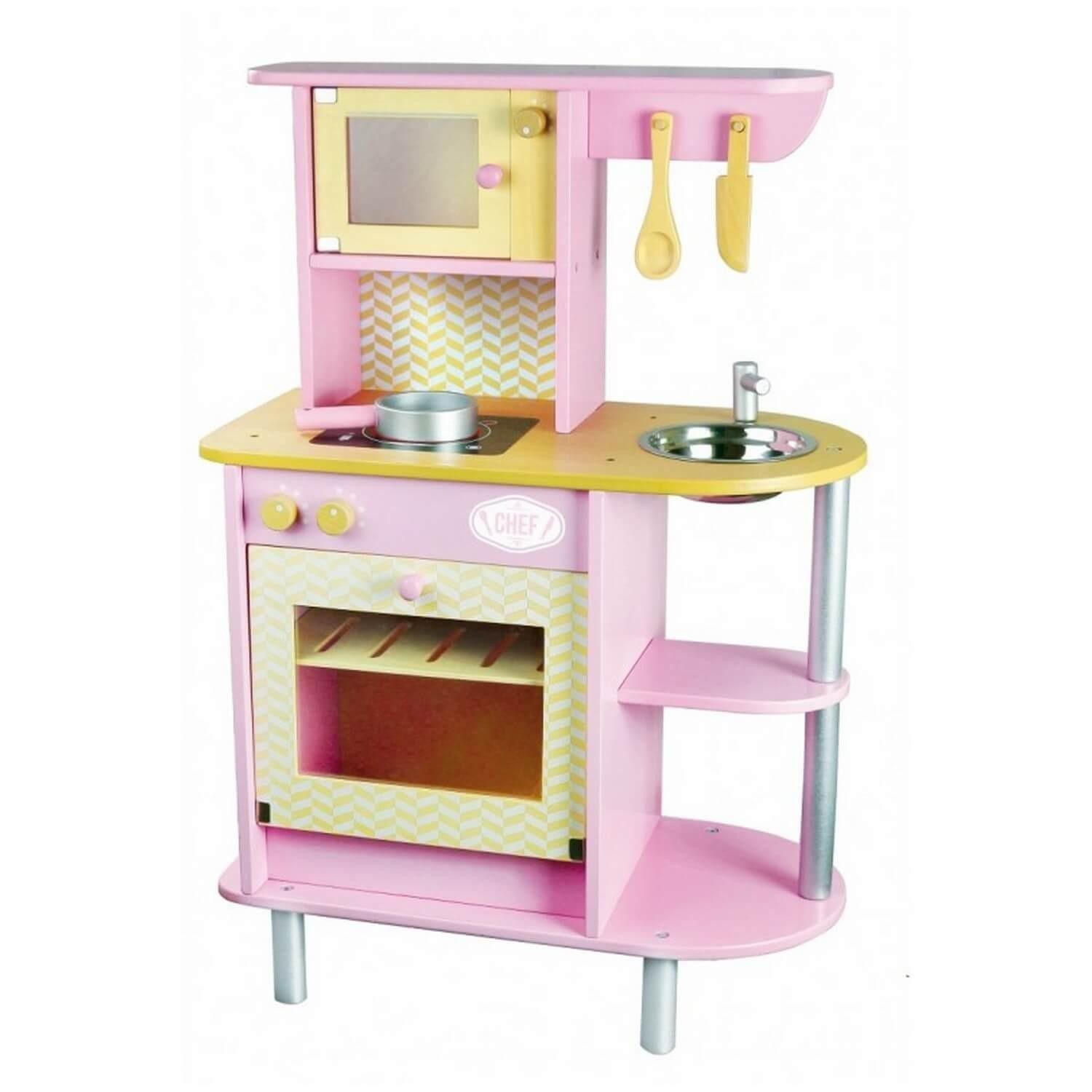Primera imagen de la Cocina Rosa de madera con accesorios de Vilac