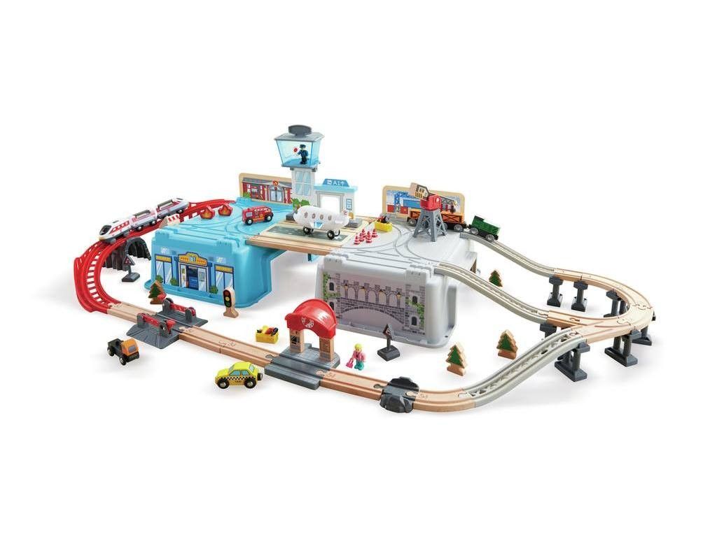 Primera imagen del Juego de Bloques Gran Transporte de Hape