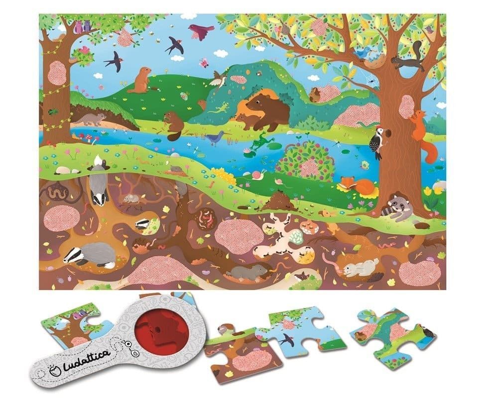 Segunda imagen del Puzzle Secreto Arriba y Debajo un Puzzle con lupa de Ludattica