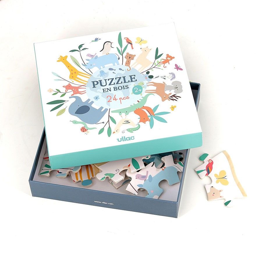 Primera imagen del Puzzle de madera El Mundo. 24 piezas de Vilac