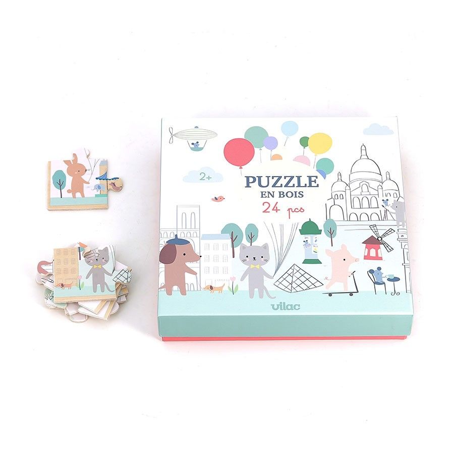 Cuarta imagen del Puzzle de madera París. 24 piezas de Vilac