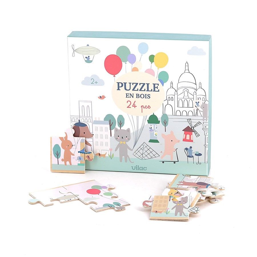 Tercera imagen del Puzzle de madera París. 24 piezas de Vilac