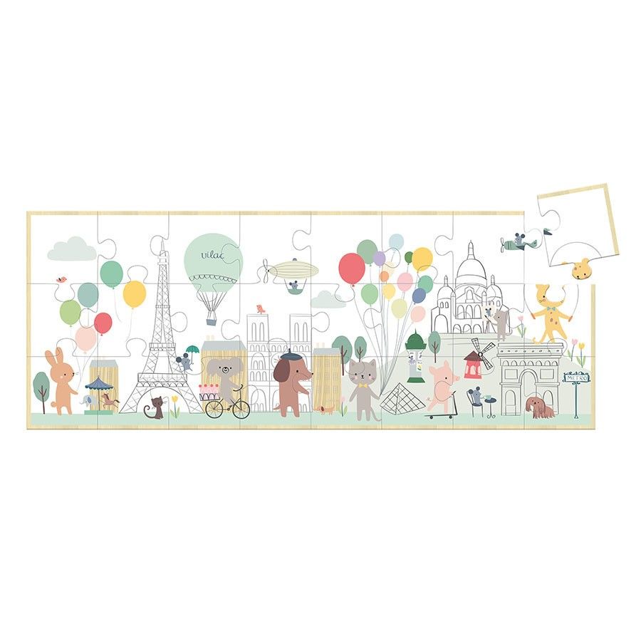Segunda imagen del Puzzle de madera París. 24 piezas de Vilac