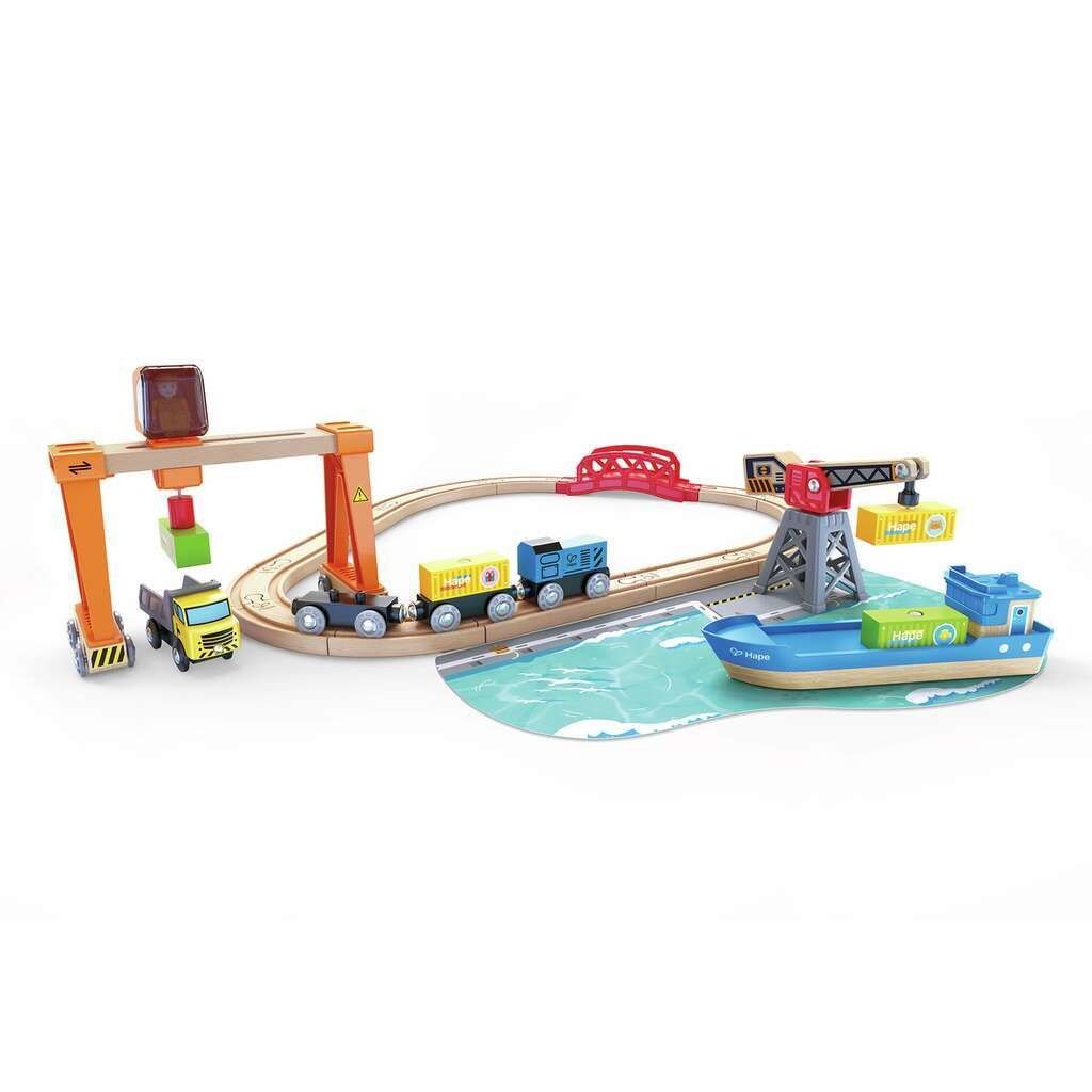 Primera imagen del Equipo de Puerto de elevación y carga para trenes, camiones y buques de Hape