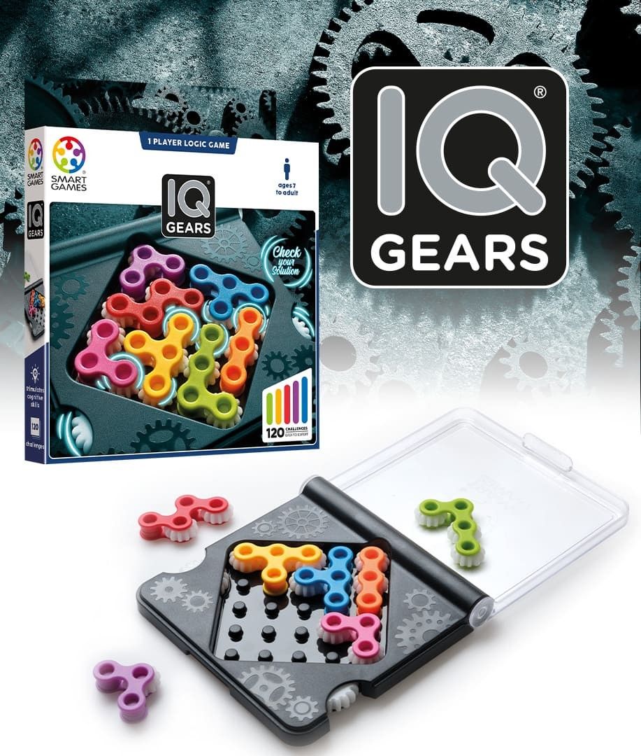 Primera imagen de IQ Gears. Juego de lógica de Smart Games