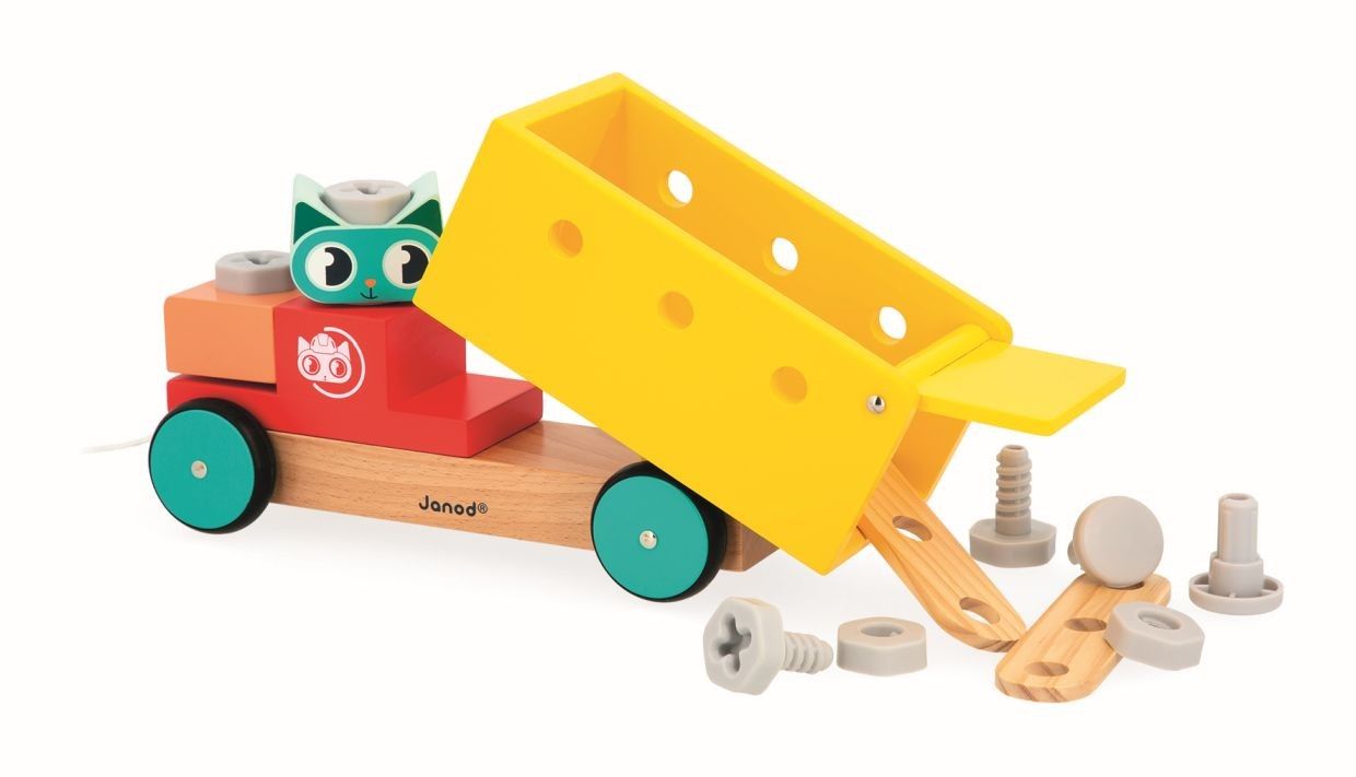 Séptima imagen del Camión de arrastre y bricolaje Gato Brico'Kids de Janod