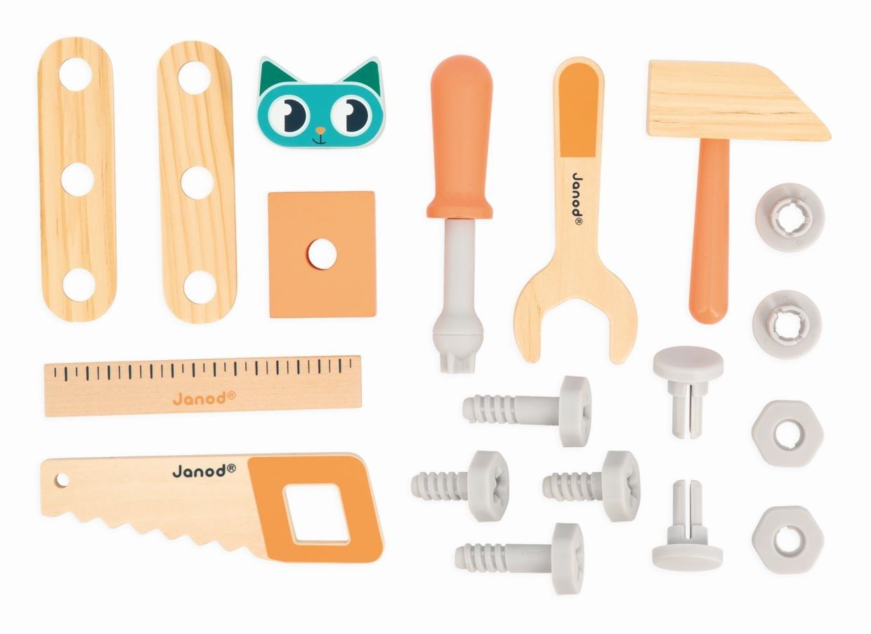 Cuarta imagen del Camión de arrastre y bricolaje Gato Brico'Kids de Janod