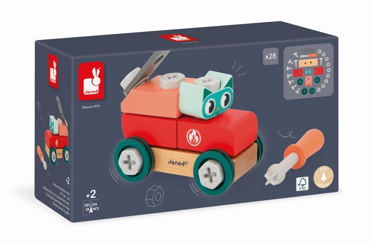 Séptima imagen del Coche Gato para construir Brico'Kids de Janod