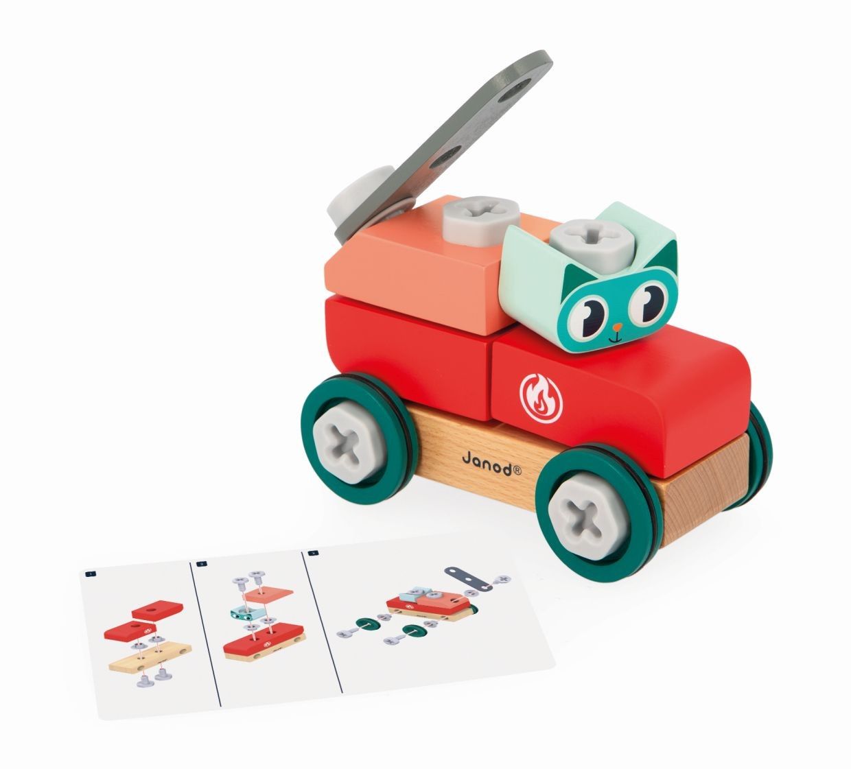 Cuarta imagen del Coche Gato para construir Brico'Kids de Janod