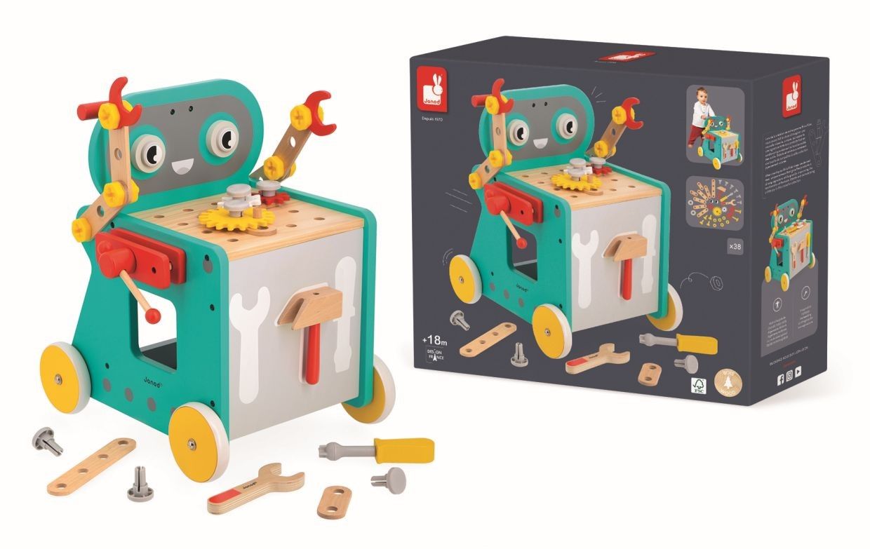 Primera imagen del Carrito Andador Robot Herramientas de Janod