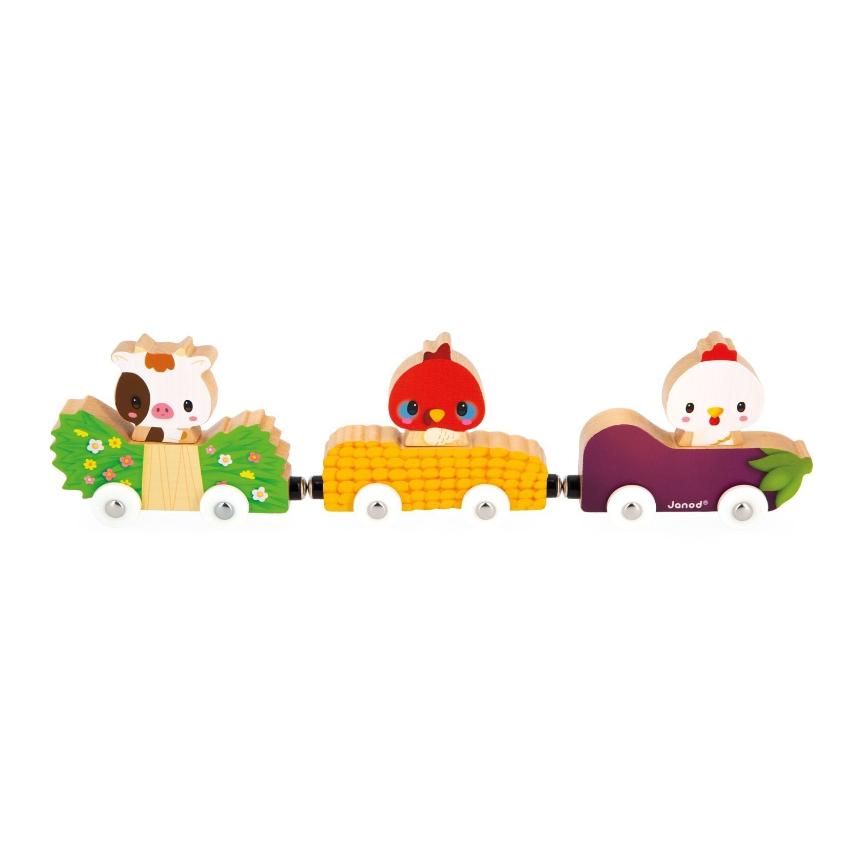 Segunda imagen de Animales de la granja en coches magnéticos de Janod