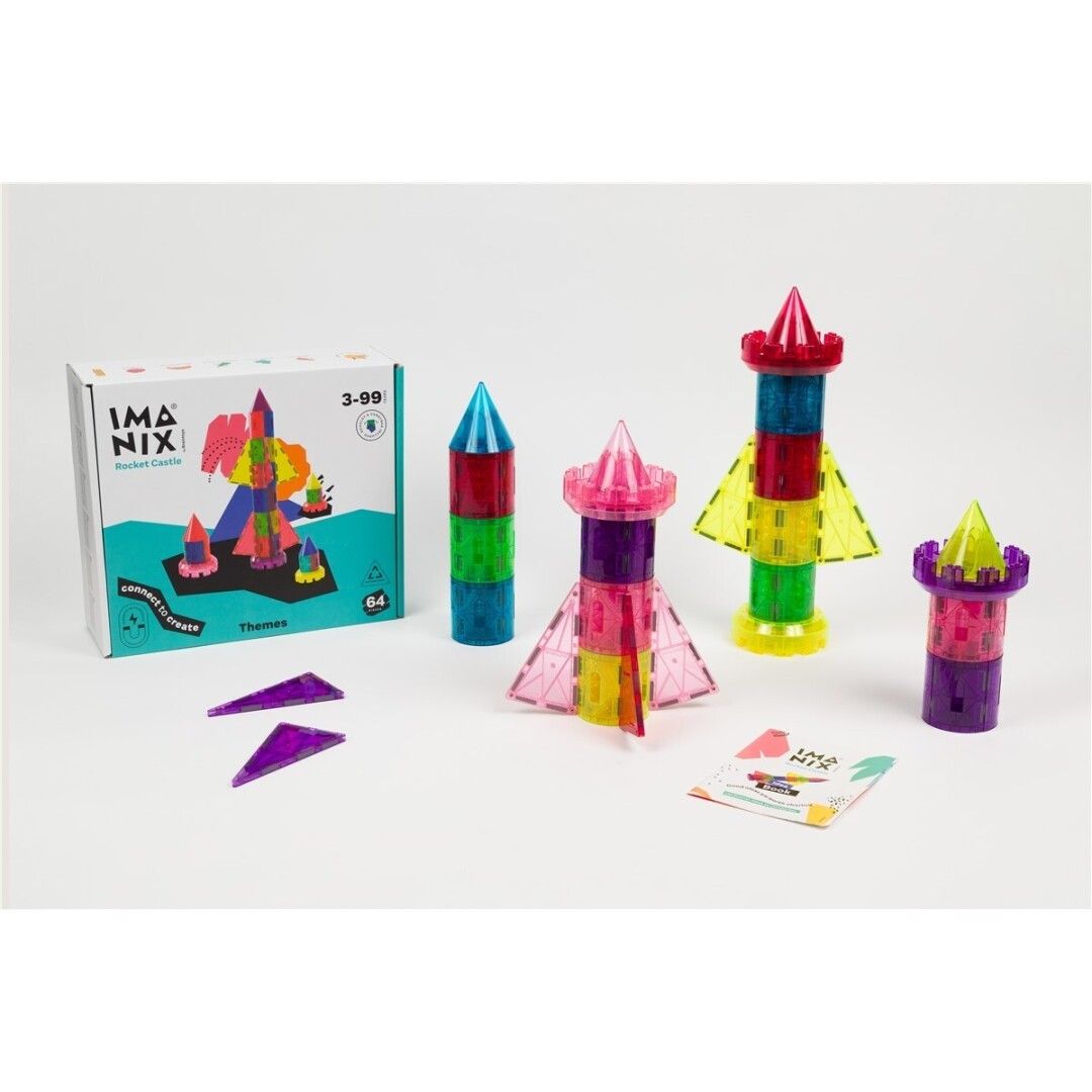 Primera imagen de BrainToys Imanix Rocket Castle 64 piezas. Juego de Construcción Magnética