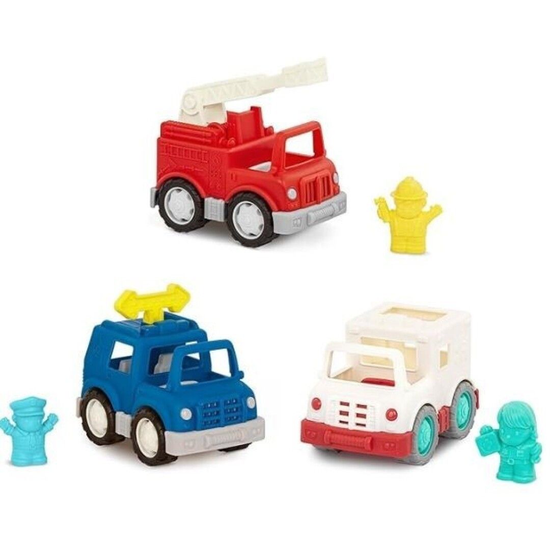 Imagen del Set de 3 Mini Vehículos de Emergencias con personaje de Wonder Wheels