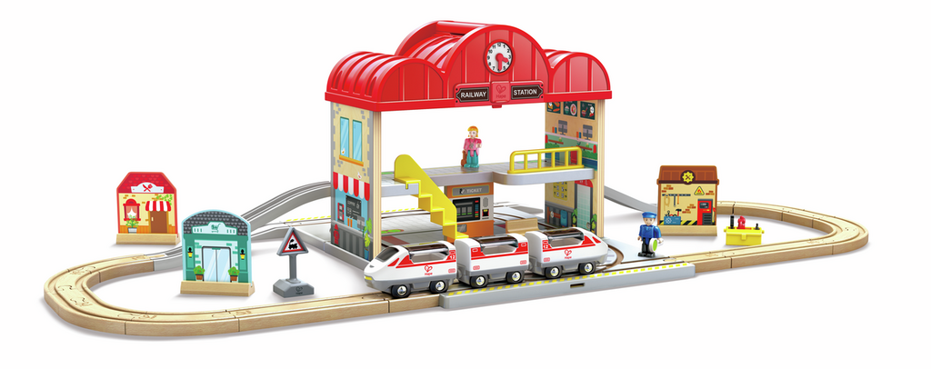 Primera imagen del Set de Estación de Tren Portátil de Hape
