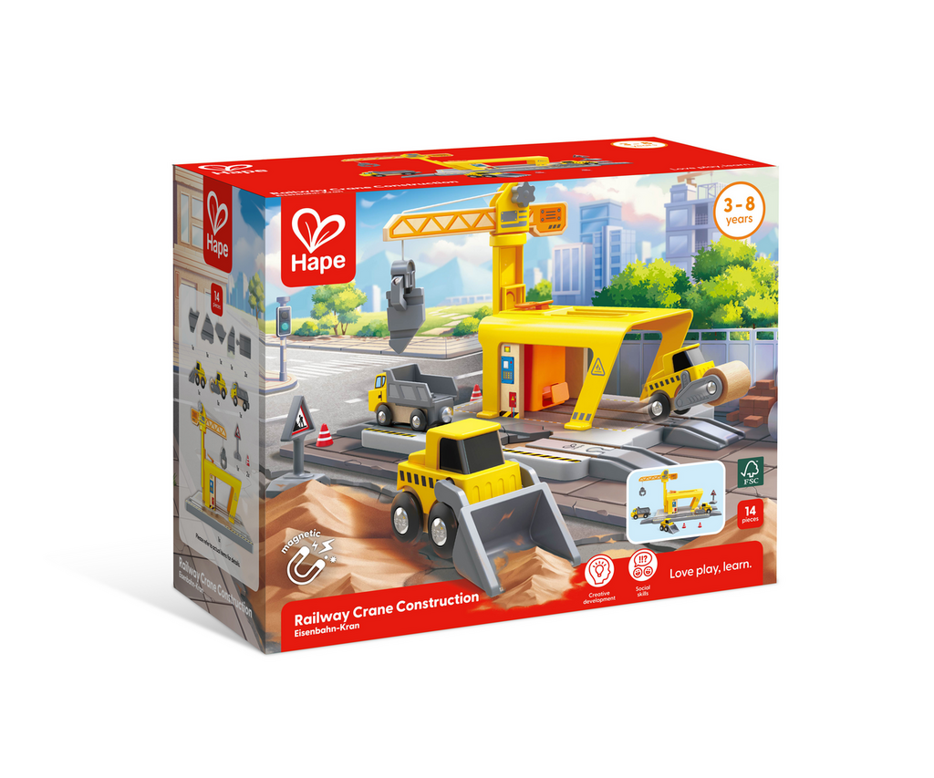 Segunda imagen del Set de Construcción con Grúa de Ferrocarril de Hape