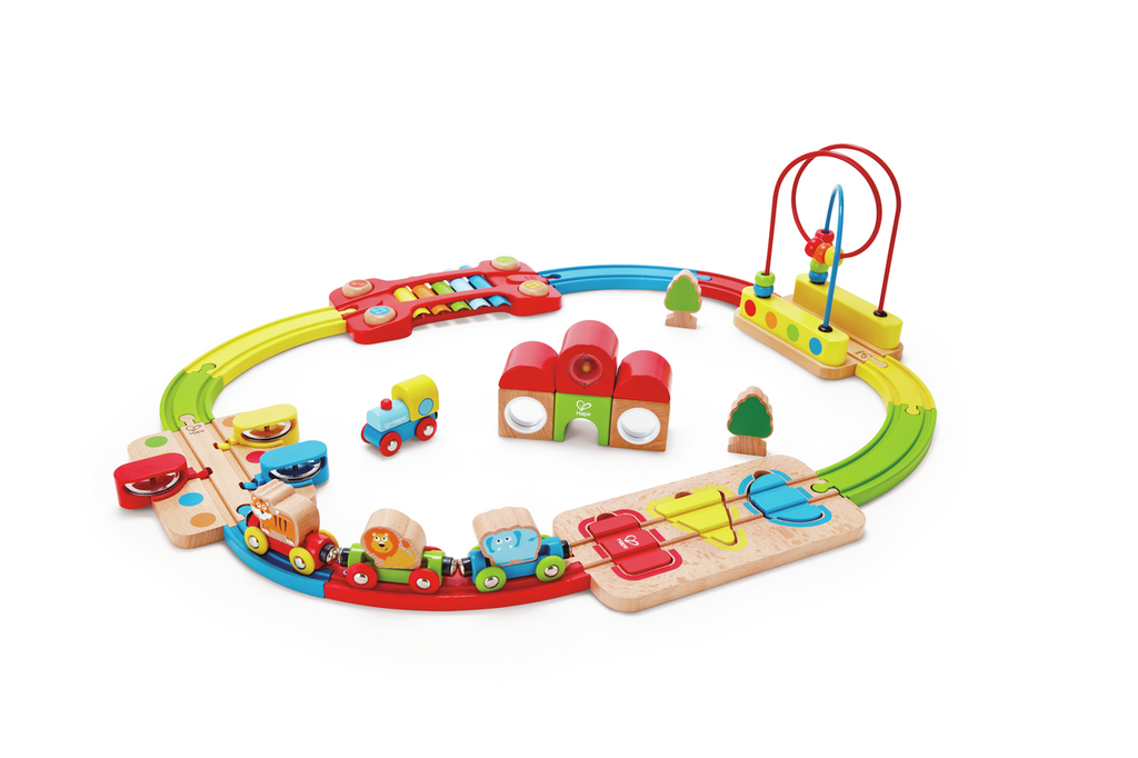 Primera imagen del Ferrocarril de Rompecabezas Arco Iris de Hape