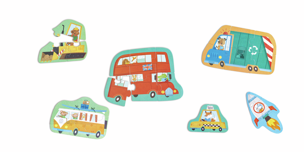 Quinta imagen del Puzzle de Ruedas y Maravillas de Hape