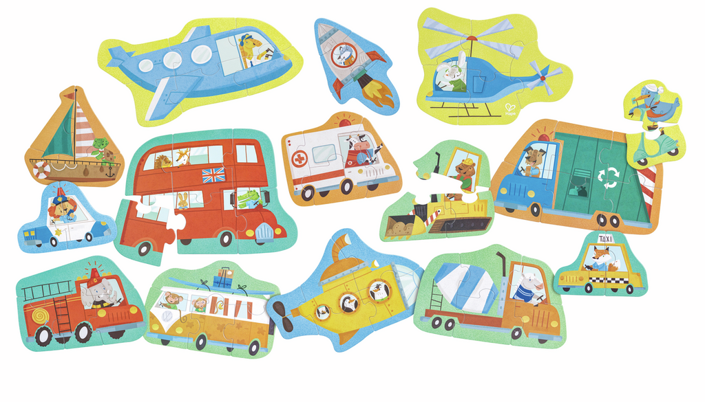 Segunda imagen del Puzzle de Ruedas y Maravillas de Hape