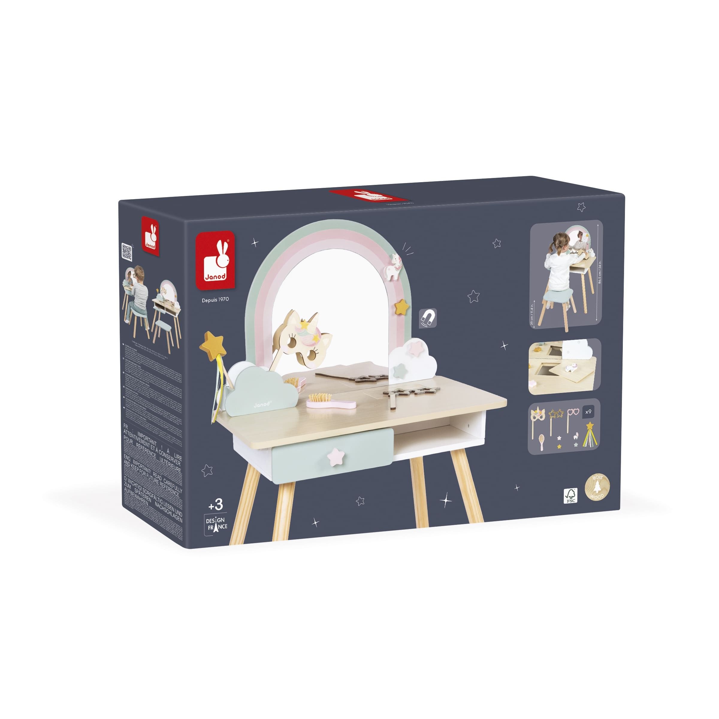 Novena imagen del Tocador Infantil Unicornio de Janod