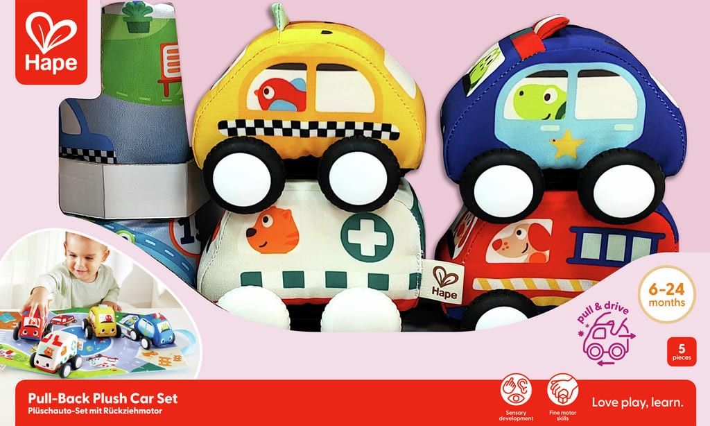 Cuarta imagen del Set de coches de peluche en bolsa de almacenamiento desplegable de Hape