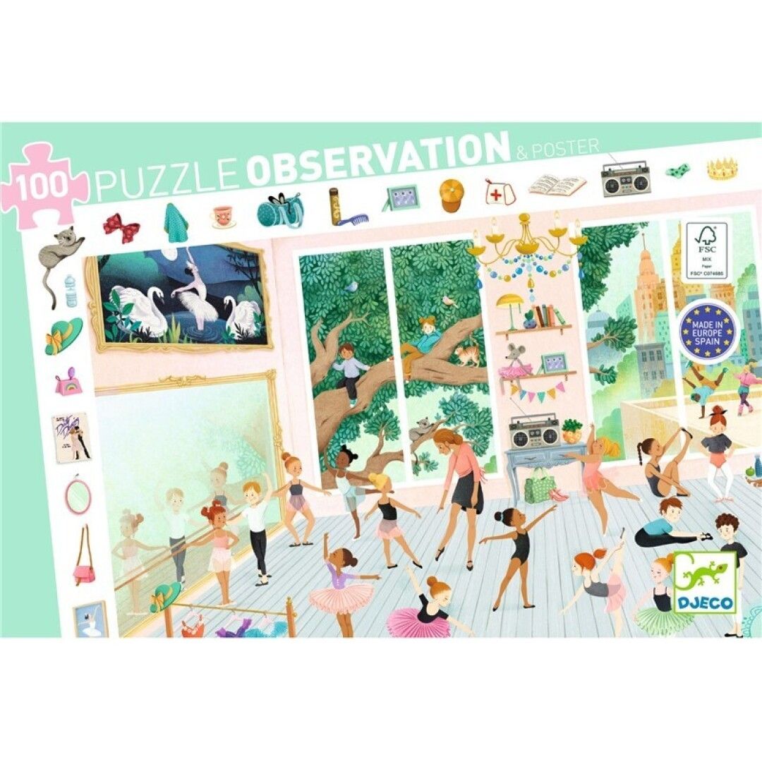 Puzzle Observación La escuela de Baile 100 pzas. - Djeco
