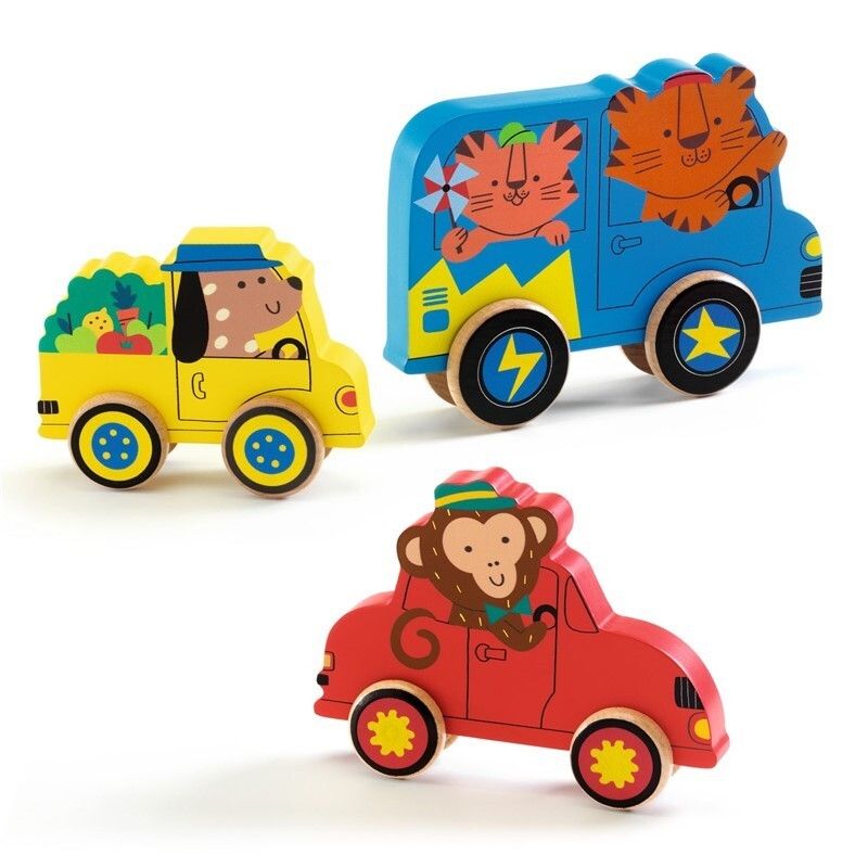 Puzzle Encajable Puzz & Roll Color - Djeco - Imagen 2