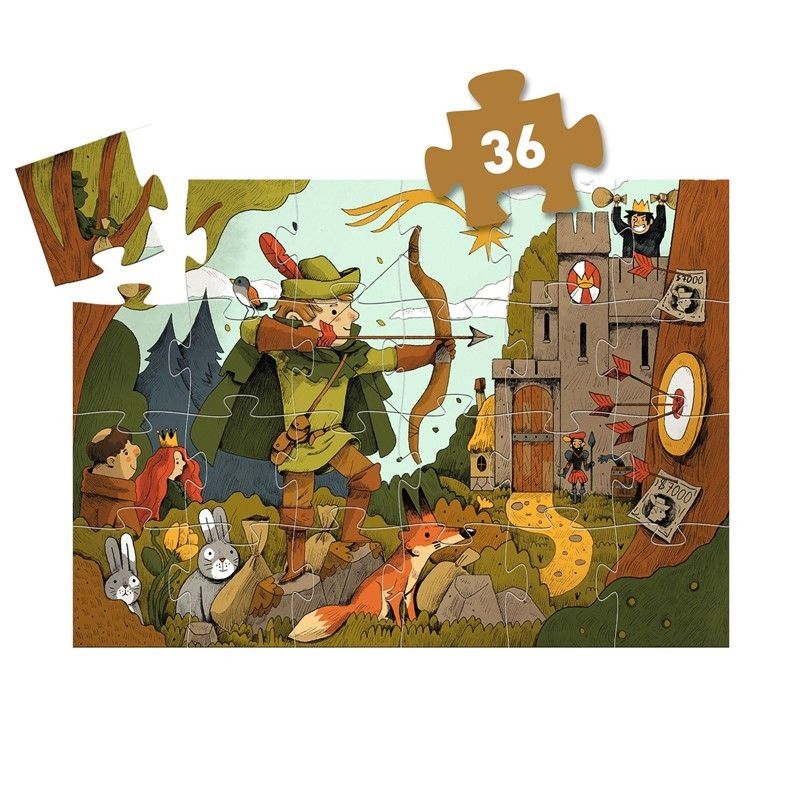 Puzzle Silueta Robin Hood 36 piezas - Djeco - Imagen 2