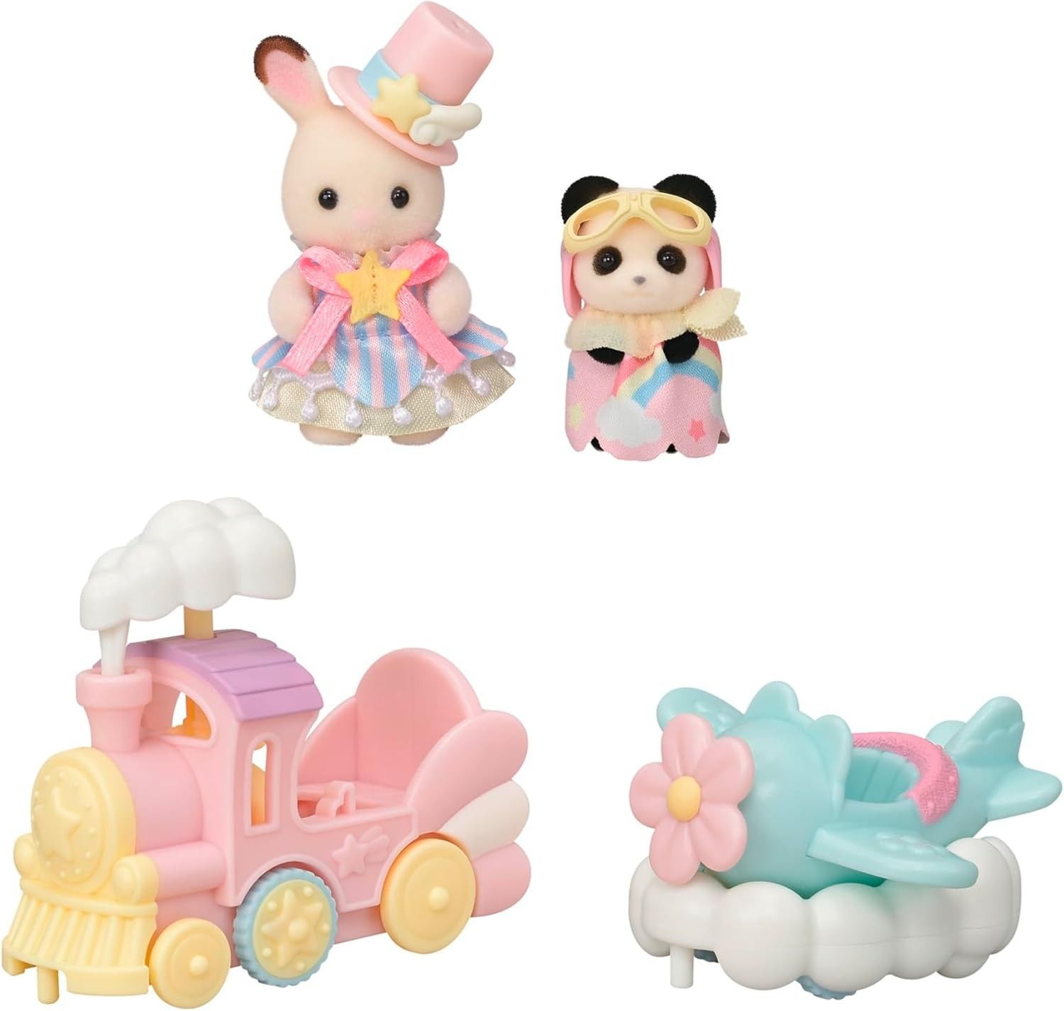 Crème y Erin en tren y avión - Sylvanian Families - Imagen 3