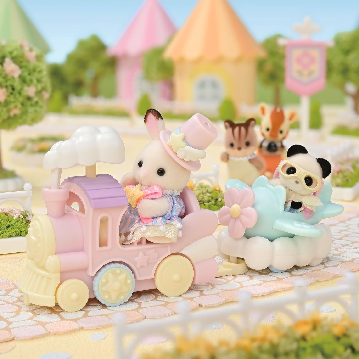 Crème y Erin en tren y avión - Sylvanian Families