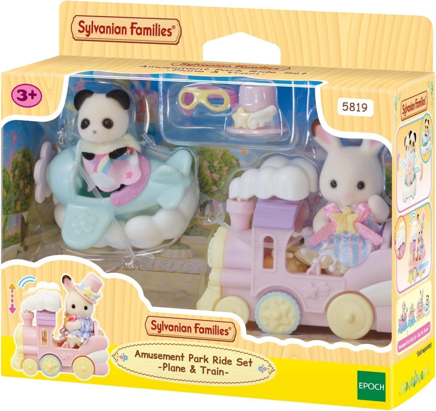 Crème y Erin en tren y avión - Sylvanian Families - Imagen 2