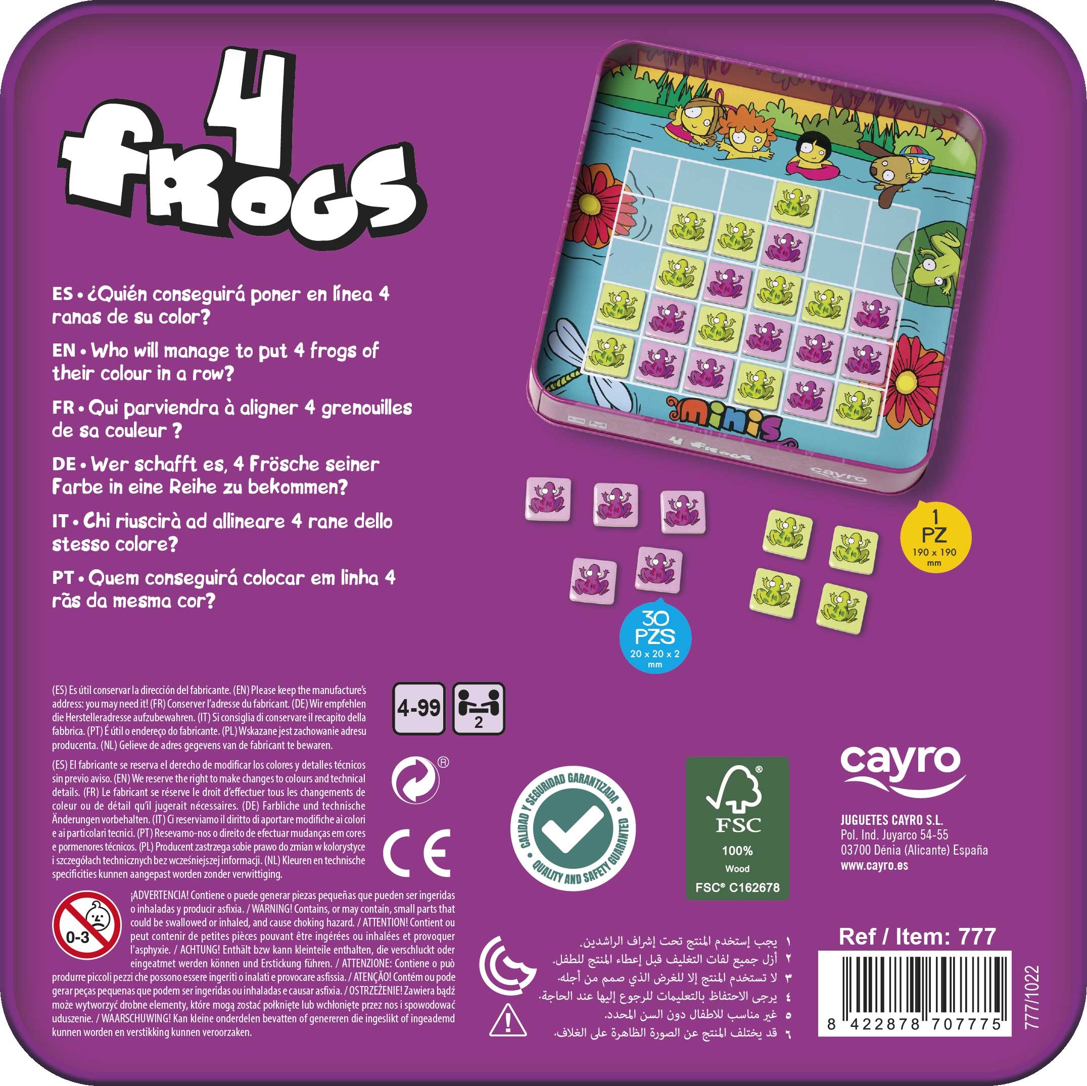 4 FROGS. Juego magnético en lata - Cayro - Imagen 3