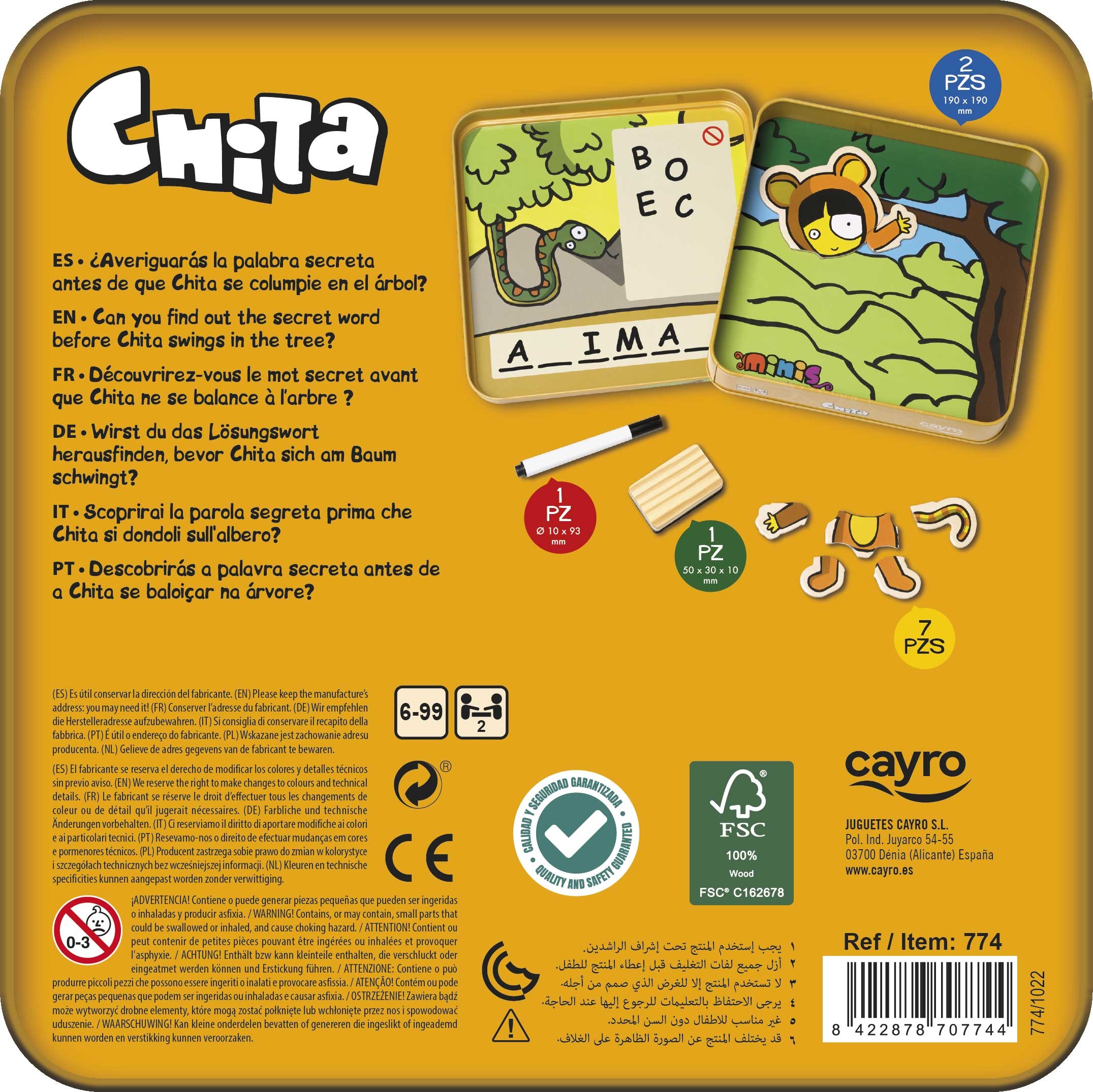 CHITA Ahorcado. Juego magnético en lata - Cayro - Imagen 3