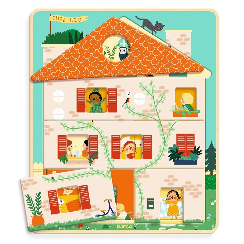 Puzzle 3 Niveles Chez Leo - Djeco - Imagen 3