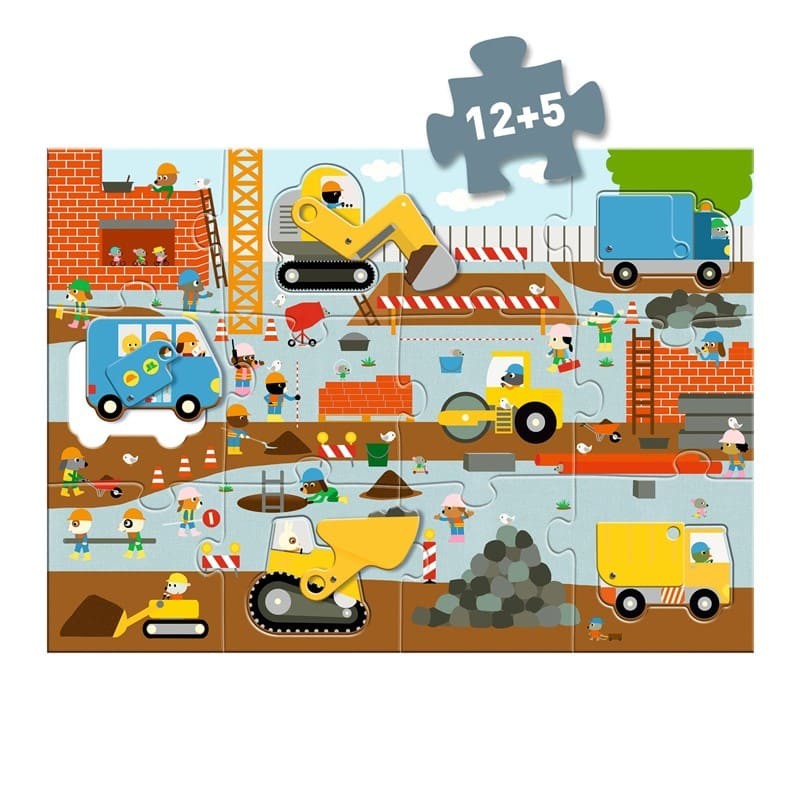 Puzzle Gigante Sitio de Construcción - Djeco - Imagen 2