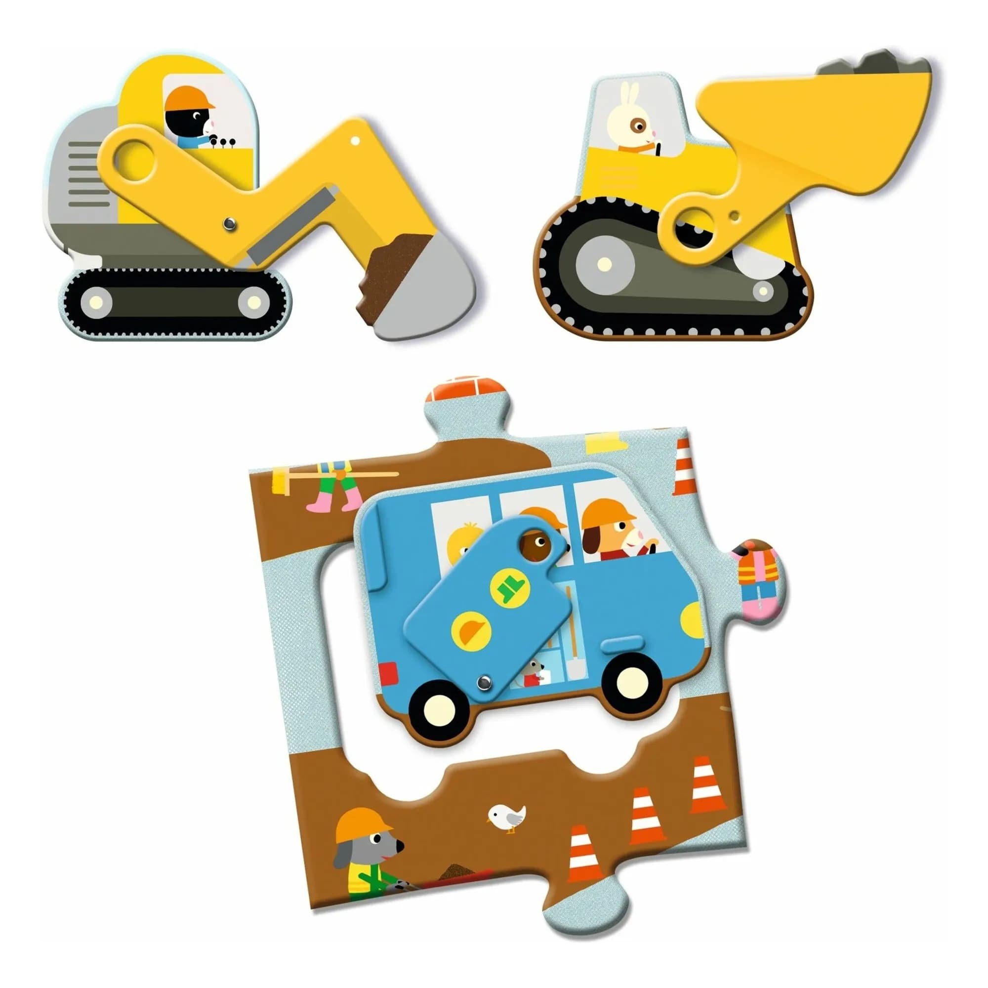 Puzzle Gigante Sitio de Construcción - Djeco - Imagen 3