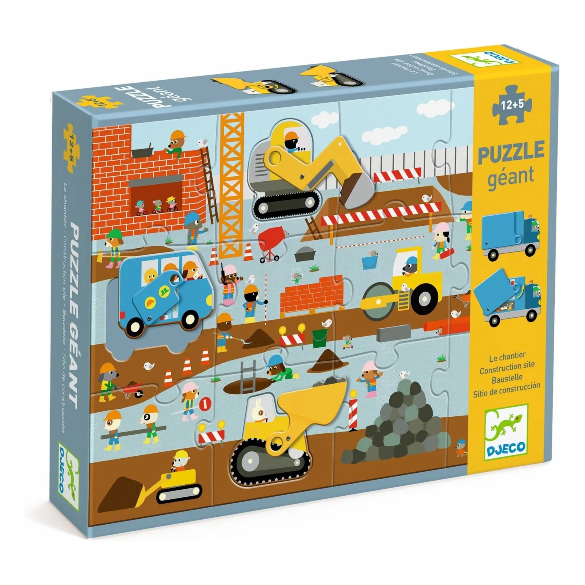 Puzzle Gigante Sitio de Construcción - Djeco - Imagen 6