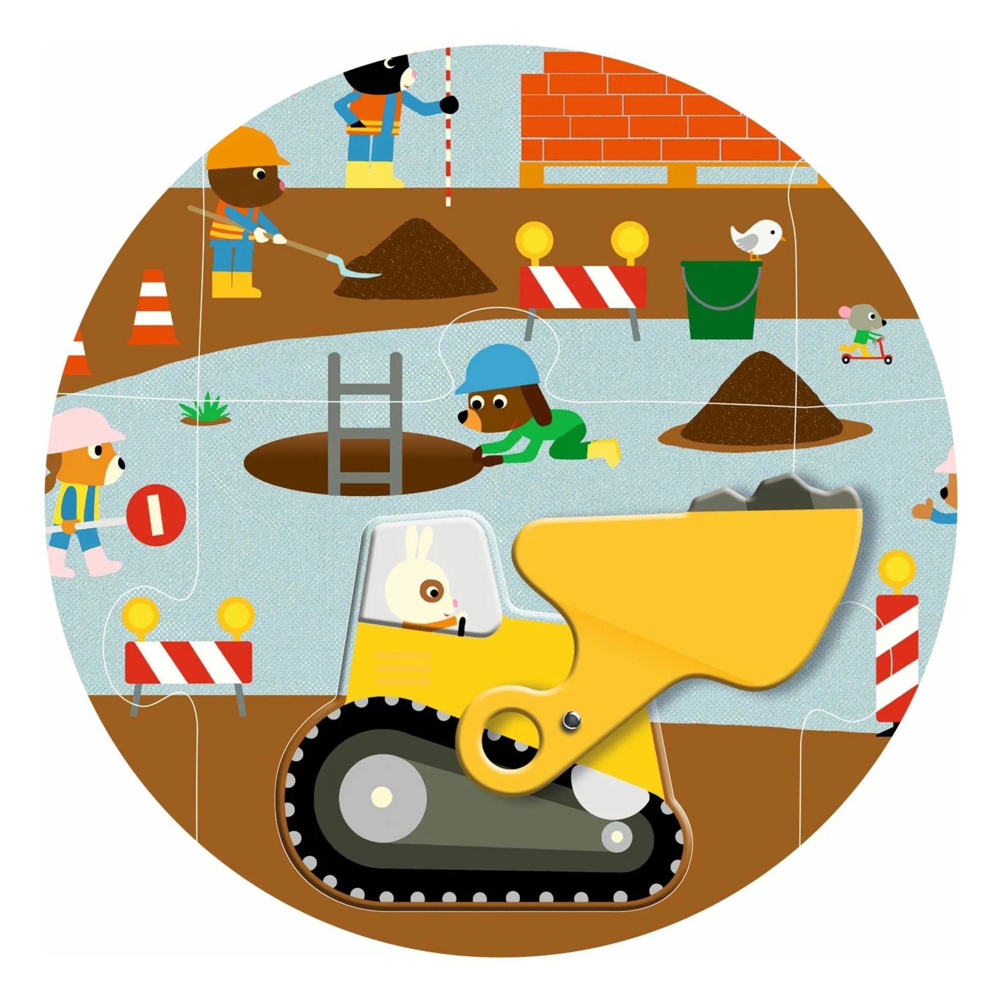 Puzzle Gigante Sitio de Construcción - Djeco - Imagen 5