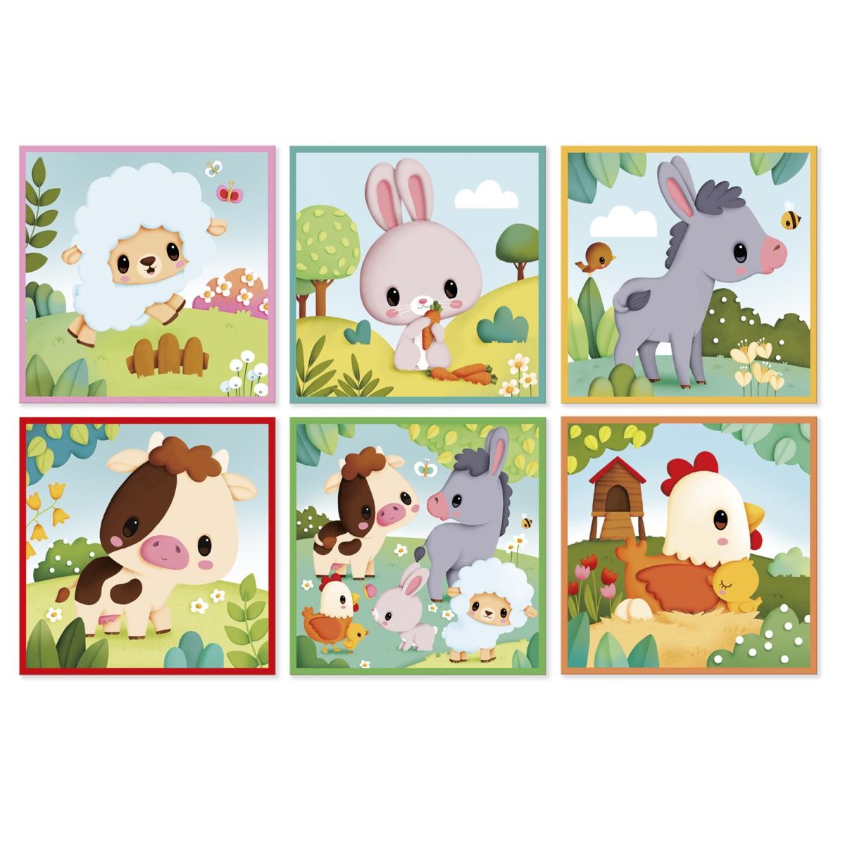 Rompecabezas 9 Cubos de cartón. Animales de la granja - Janod - Imagen 6