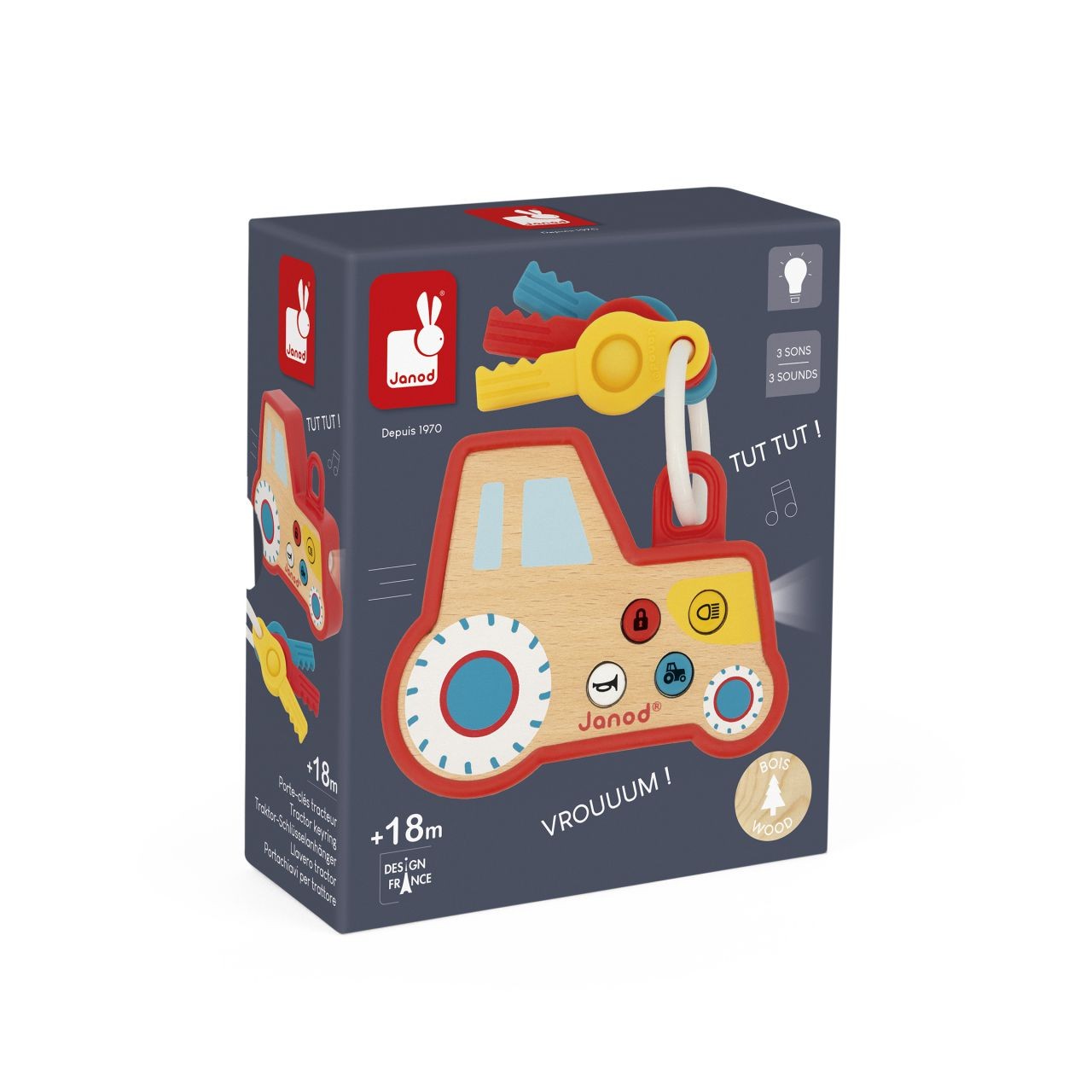 LLavero infantil tractor con sonidos - Janod - Imagen 8