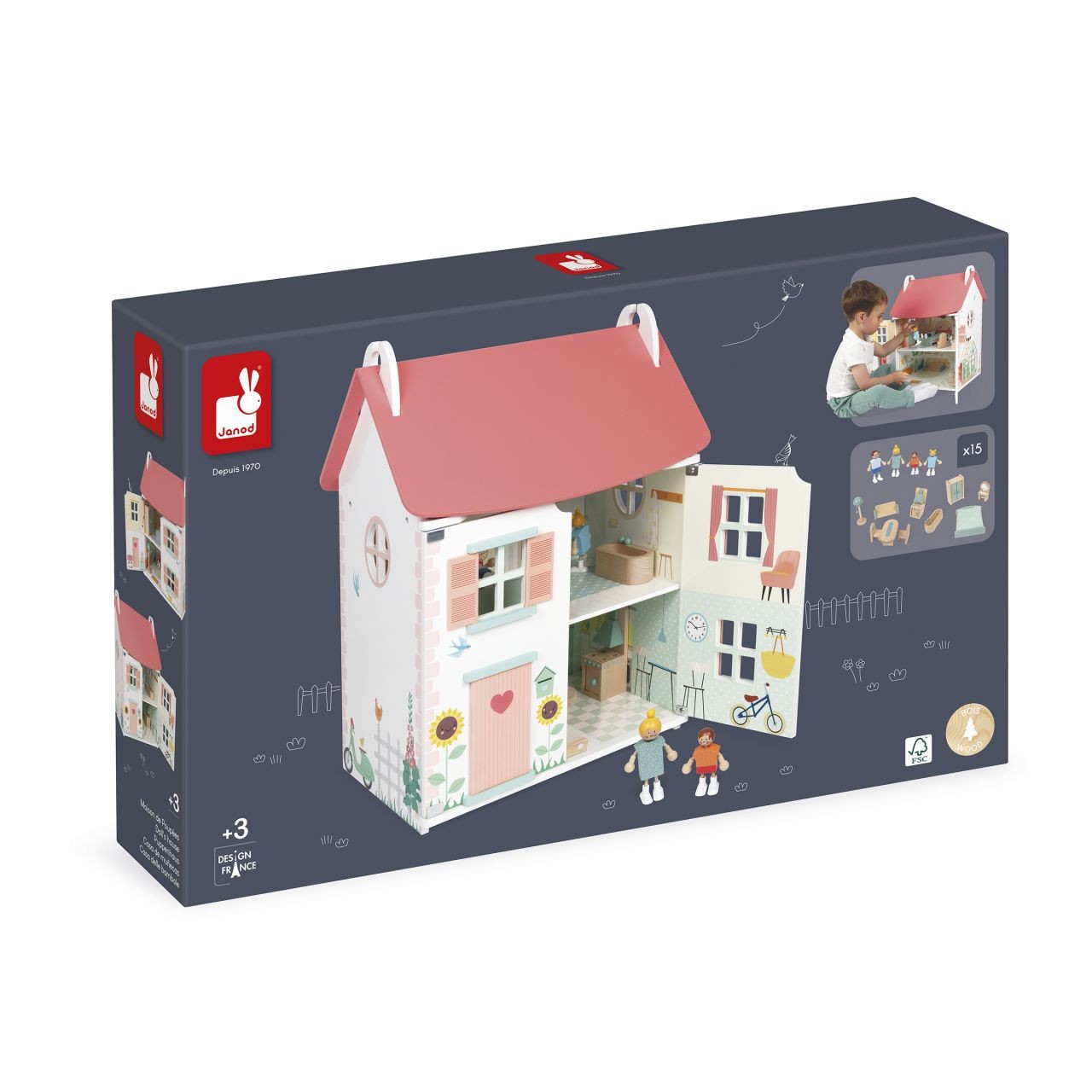 Casa de Muñecas con accesorios y personajes - Janod - Imagen 12