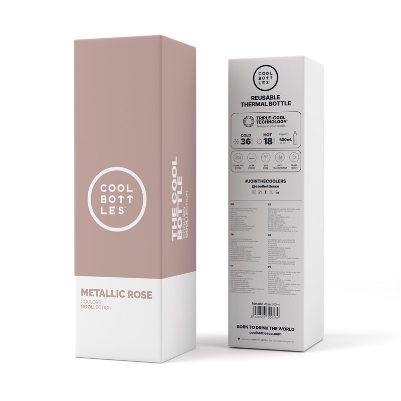Botella Térmica de Acero Inoxidable Metallic Rose 500ml - Imagen 4