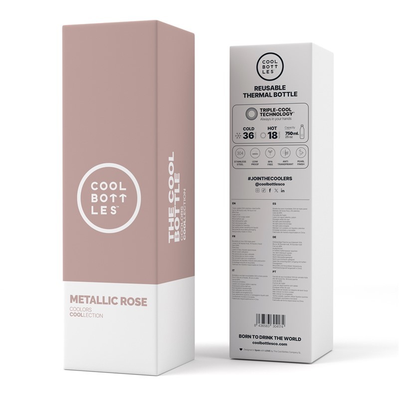Botella Térmica de Acero Inoxidable Metallic Rose 750ml - Imagen 4