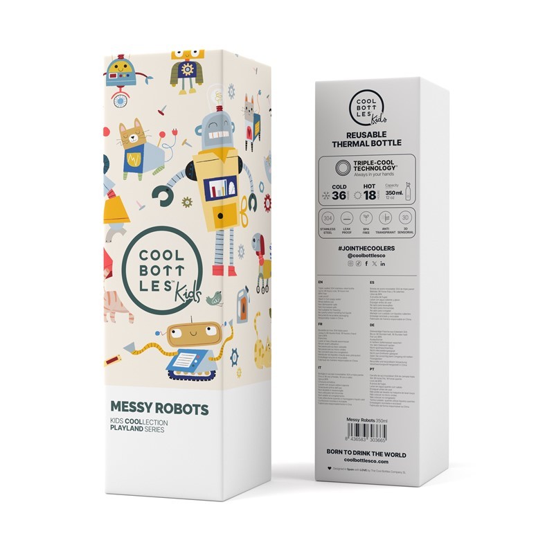 Botella Térmica de Acero Inoxidable Kids Messy Robots 350ml - Imagen 4